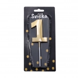 Párty sviečka číslo 1 zlatá