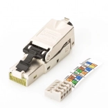 Modulárny konektor RJ45 DIGITUS kat. 6A, PoE+, 10GbE, STP, tienitý, kovový, beznářadí
