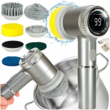 Elektrická čistiaca kefka 5v1 s LED displejom do kúpeľne, škár a podláh