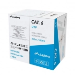 LAN kábel UTP kategórie 6, 305m CCA, šedý, Fluke Passed