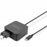 Sieťová nabíjačka USB‑C PD 3.0 65 W s integrovaným káblom 1,2 m, čierna