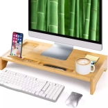 Bambusový stojan pod monitor s organizérom