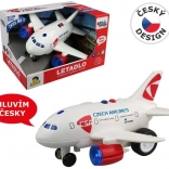 Lietadlo ČSA s hlásením kapitána a letušky na zotrvačník 20 cm