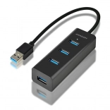 axagon hue-s2b štvorportový usb 3.2 gen 1 hub s nabíjaním, 30 cm kábel, micro usb napájanie