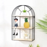 Dekoratívna čierna nástenná polica 45 cm