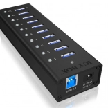 Icy Box aktívny 10-portový USB 3.0 hub s hliníkovým telom