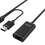 Aktívny USB 2.0 predlžovací kábel 20 m UNITEK Y-279 čierny
