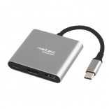 NATEC Fowler Mini – USB‑C multiportový adaptér s HDMI 4K, USB 3.0 a PD 60 W