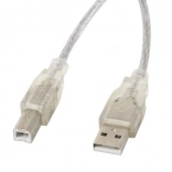 USB 2.0 kábel AM-BM 3M priehľadný