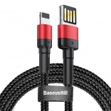 BASEUS Cafule odolný kábel USB‑Lightning 1 m, 2,4 A (čierno‑červený)