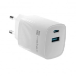 Natec Ribera GaN USB nabíjačka s 1x USB-A a 1x USB-C 30W biela