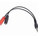 Adaptér jack 4pin (M) na 2× jack (F) 20 cm