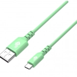 Silikónový USB–USB‑C kábel 1 m, zelený, rýchle nabíjanie