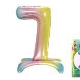 Fóliový balónik číslo 7 dúhový 80 cm