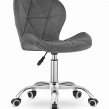 Otočná kancelárska stolička so širokým operadlom z šedého sametu