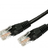 Patchcord RJ45 UTP kat.5e, 3m, čierny, balenie 10 ks