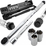 Súprava momentového kľúča 1/2'' 40–210 Nm s hlavicami 17/19/21 a kufríkom