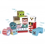 Vilac drevené zvukové kocky s motívom mora, 11 ks