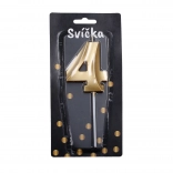 Párty sviečka Zlatá číslo 4