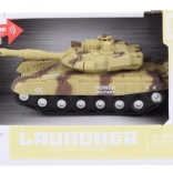 Béžový tank na batérie so svetlami a zvukmi