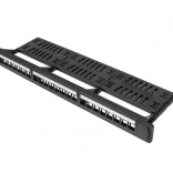 patch panel 24 portov 1U 19" čierny s organizérom pre keystone moduly