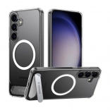 Priehľadné magnetické puzdro TORRAS Pstand so stojanom pre SAMSUNG S25+