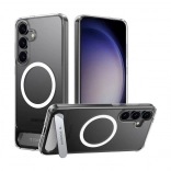 Magnetické priehľadné puzdro so stojanom Torras Pstand pre Samsung S25