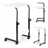 Mobilný stolík na notebook na kolieskach - biely