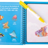 Maľovanka vodná knižka so štetcom – morské zvieratá, modrá