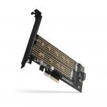 Vnútorný PCIe x4 adaptér pre 2× M.2 – NVMe M‑key + SATA B‑key, plná aj nízka záslepka