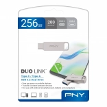 PNY Duo Link USB 3.2 flash disk 256 GB (USB‑C + USB‑A)