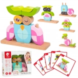 Kreatívne drevené kocky 3D sova CLASSIC WORLD