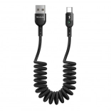 Pružinový USB–USB‑C kábel Mcdodo Omega 1,8 m čierny