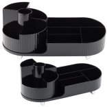 čierny otočný multifunkčný organizér na kozmetiku a pracovný stôl