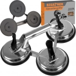 Hliníková trojitá prísavka na sklo BIGSTREN 120 mm, 150 kg