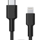 Kábel Lightning na USB-C 1,2m nylónový opletený čierny
