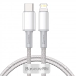Baseus opletaný kábel USB‑C na Lightning 20 W PD, 1 m, biely