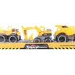 Sada stavebných áut – bager, vyklápač a nakladač (3 ks)