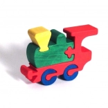 Fauna drevené vkladacie puzzle mašinka