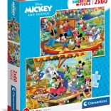 Puzzle 2x60 dielikov - Mickey a priatelia