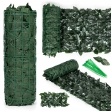 Umelý živý plot 300 × 50 cm, tmavozelený balkónový kryt s maskovacím efektom