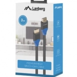 LANBERG HDMI kábel 2.0 3 m, 4K, plne medený, čierny