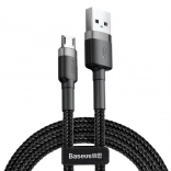 Baseus Cafule kábel USB-A na Micro USB 1 m, 2,4 A, sivá‑čierna