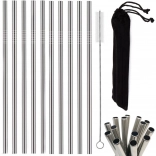 Sada nerezových slamiek na opakované použitie 10 ks so štetčekom a puzdrom