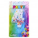 Párty sviečka na tortu číslo 4 s bodkami