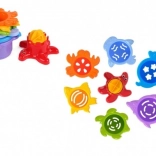 Skladacie poháriky do vody a piesku – morské zvieratká, 7 dielov