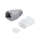 Konektory RJ45 CAT.6 s ochranou, sivé, balenie 100 ks
