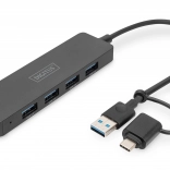 USB Hub 4-portový SlimLine s USB-C adaptérom