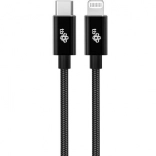 Lightning kábel MFi - USB C čierny 1m