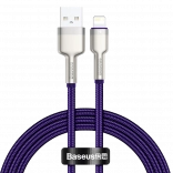 Baseus Cafule pletený USB–Lightning kábel 1 m, 2,4 A, fialový